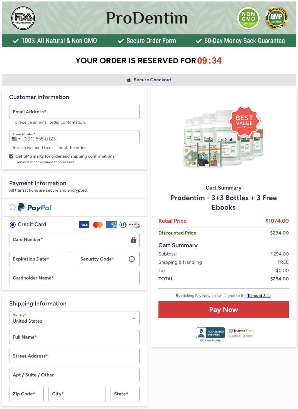 ProDentim-checkout-page